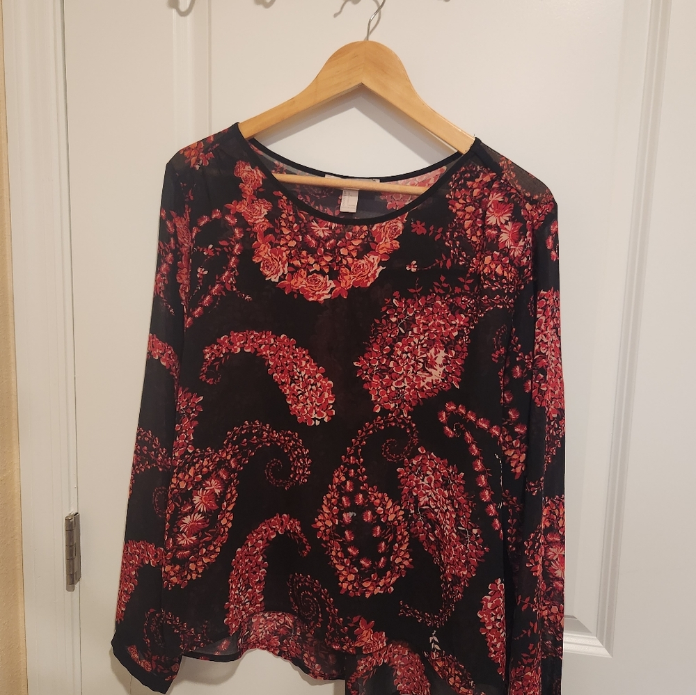 Forever 21 sheer long sleeve top